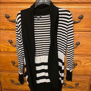 Premise Black and Gray Striped Cardigan